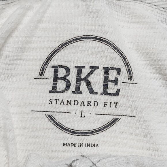 BKE‎ Polo Shirt Mens Large Standard Fit Chest Pockets Casual Button Up White - Picture 9 of 10